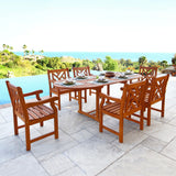 Malibu Eco-Friendly 7-Piece Wood Outdoor Dining Set V144SET7