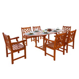 Malibu Eco-Friendly 7-Piece Wood Outdoor Dining Set V144SET7