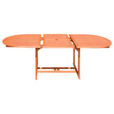 Outdoor Eucalyptus Wood Oval Extention Table with Foldable Butterfly