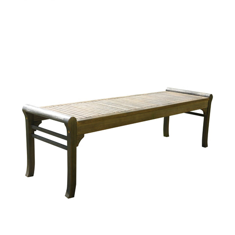 Renaissance Eco-friendly 5-foot Backless Outdoor Hand-scraped Hardwood Hardwood Garden Bench