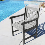 Renaissance Eco-friendly Outdoor Hand-scraped Hardwood Hardwood Garden Arm Chair