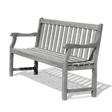 Renaissance Eco-friendly 5-foot Outdoor Hand-scraped Hardwood Hardwood Garden Bench Backless Grey