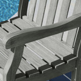 Renaissance Eco-friendly Outdoor Hand-scraped Hardwood Hardwood Garden Arm Chair Slat BAck