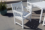 Bradley Eco-friendly Outdoor White Wood Garden Arm Chair