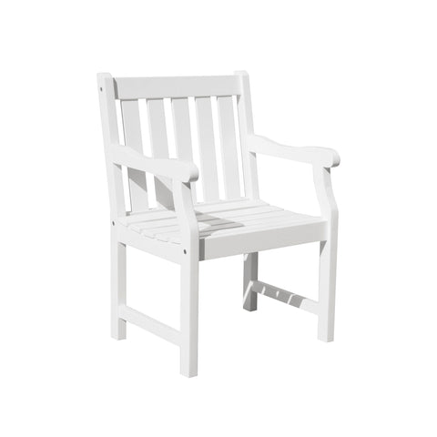 Bradley Eco-friendly Outdoor White Wood Garden Arm Chair