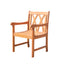 Malibu Eco-friendly Outdoor Hardwood Garden Arm Chair Cross Back