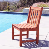 Malibu Eco-friendly Outdoor Hardwood Garden Armless Chair