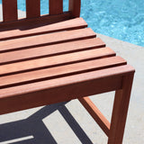 Malibu Eco-friendly Outdoor Hardwood Garden Armless Chair