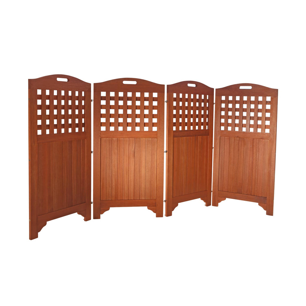 48" Outdoor Acacia Wood Privacy Screen with 4 Panels