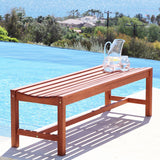 Malibu Eco-friendly 4-foot Backless Outdoor Hardwood Garden Bench