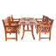 5-Piece Outdoor Eucalyptus Dining Set Angle Back