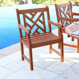 Outdoor Eucalyptus Wood Arm Chair