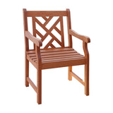 Outdoor Eucalyptus Wood Arm Chair