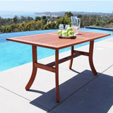 Malibu Eco-Friendly 7-Piece Wood Outdoor Dining Set with X-back Arm Chairs V189SET11