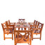 Malibu Eco-Friendly 7-Piece Wood Outdoor Dining Set with X-back Arm Chairs V189SET11