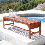 Malibu Eco-Friendly  5-Piece Wood Outdoor Dining Set with Backless Benches V189SET12