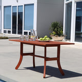 Malibu Eco-friendly 5-piece Outdoor Hardwood Dining Set with Rectangle Table and Armless Chairs