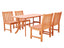 Malibu Eco-friendly 5-piece Outdoor Hardwood Dining Set with Rectangle Table and Armless Chairs