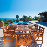 Malibu Eco-Friendly 7-Piece Wood Outdoor Dining Set V189SET2