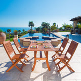 Malibu Eco-Friendly 5-Piece Wood Outdoor Dining Set V189SET3