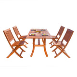 Malibu Eco-Friendly 5-Piece Wood Outdoor Dining Set V189SET3