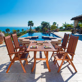 Malibu Eco-Friendly 5-Piece Wood Outdoor Dining Set V189SET4