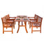 Malibu Eco-Friendly 5-Piece Wood Outdoor Dining Set V189SET5