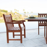 Malibu Eco-Friendly 5-Piece Wood Outdoor Dining Set V189SET5