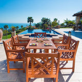 Malibu Eco-Friendly 7-Piece Wood Outdoor Dining Set V189SET9