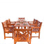 Malibu Eco-Friendly 7-Piece Wood Outdoor Dining Set V189SET9