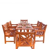 Malibu Eco-Friendly 7-Piece Wood Outdoor Dining Set V189SET9