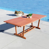 7-Piece Outdoor Eucalyptus Dining Set with Rectangular Table