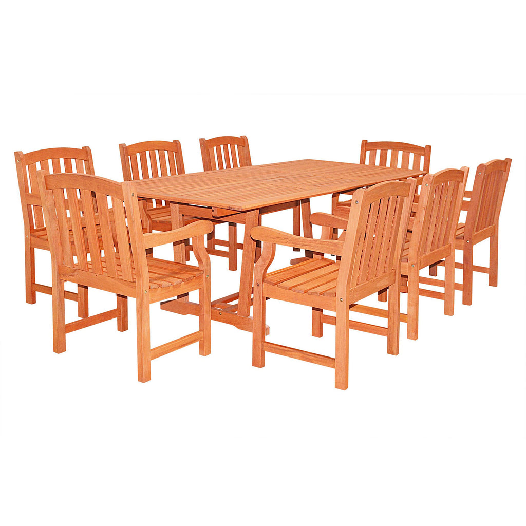 Rectangular Extension Table & Wood Arm ChairOutdoor Dining Set 21