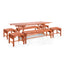 7-Piece Dining Set with Extension Table and Backless Benches