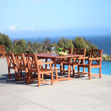 Malibu Eco-friendly 7-piece Outdoor Hardwood Dining Set with Rectangle Extention Table and Arm Chairs