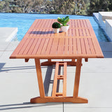 Malibu Eco-Friendly 7-Piece Wood Outdoor Dining Set with Rectangular Extension Table V232SET3