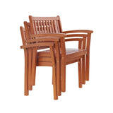 Malibu Eco-Friendly 7-Piece Wood Outdoor Dining Set with Stacking Dining Chairs V98SET10