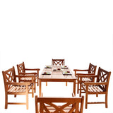Malibu Eco-Friendly 7-Piece Wood Outdoor Dining Set V98SET13