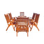 V98SET21 Balthazar Rectangular Table & Wood Reclining Chair Outdoor Dining Set