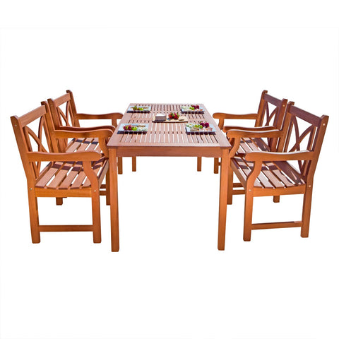 5-Piece Outdoor Eucalyptus Dining Set