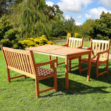 Eco-Friendly 4-Piece Wood Outdoor Dining Set with Rectangular Table V98SET37