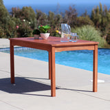 Balthazar Rectangular  Eucalyptus Wood Table & Arm Chair Outdoor Dining Set 4