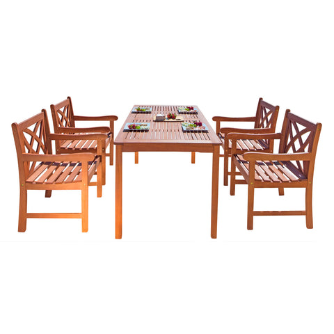 Malibu Eco-Friendly 5-Piece Wood Outdoor Dining Set V98SET6