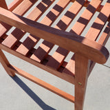 Outdoor Eucalyptus Wood Arm Chair X-Back Design