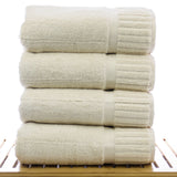 Luxury Hotel & Spa Towel 100% Genuine Turkish Cotton Bath Towels - Beige - Piano  - Set of 4