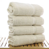 Luxury Hotel & Spa Towel 100% Genuine Turkish Cotton Bath Towels - Beige - Piano  - Set of 4