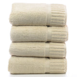 Luxury Hotel & Spa Towel 100% Genuine Turkish Cotton Bath Towels - Beige - Piano  - Set of 4