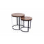 The Urban Port Industrial Style Set Of 2 Round Nesting Tables, Brown And Black