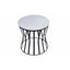 The Urban Port Drum Shaped Round Marble Top Side/ End Table, White