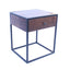 The Urban Port Wooden End Table/Night Stand With One Drawer, Brown & Black